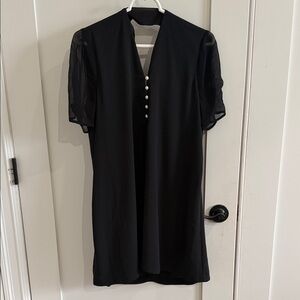 William Rast Black Dress with Pearl Buttons